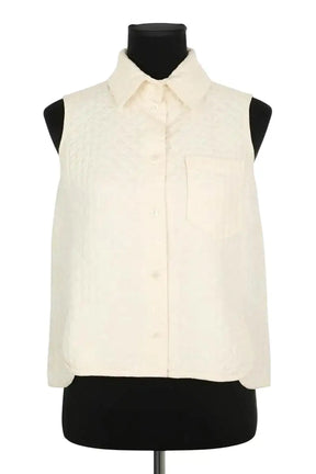 Top sans manche Dior Ecru en Synthétique, taille S - Seconde Main