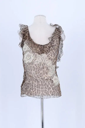 Top sans manche Dolce & Gabbana Marron en Soie