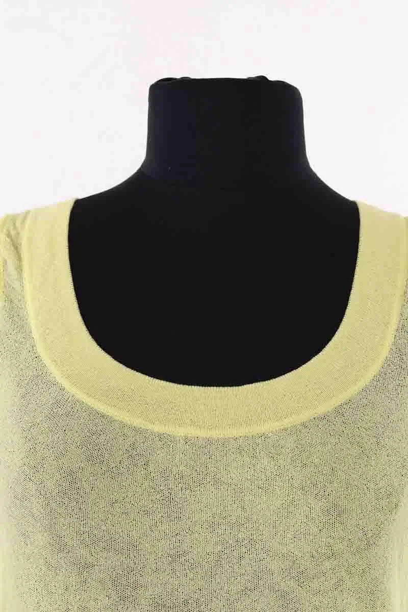Top sans manche Emporio Armani Jaune en Synthétique