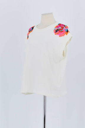 Top sans manche Essentiel Antwerp Blanc en Coton