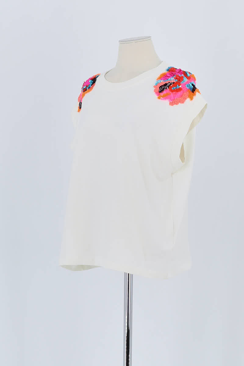 Top sans manche Essentiel Antwerp Blanc en Coton