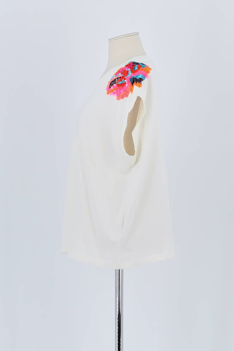 Top sans manche Essentiel Antwerp Blanc en Coton