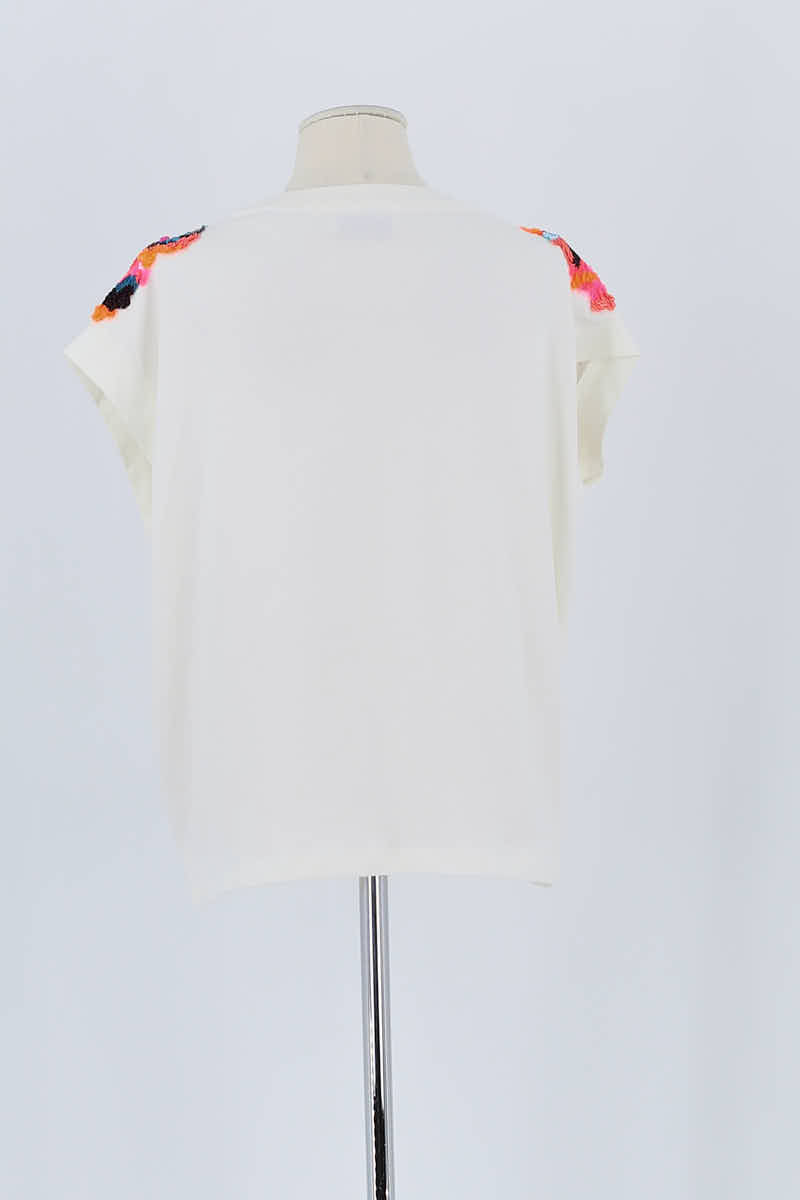 Top sans manche Essentiel Antwerp Blanc en Coton