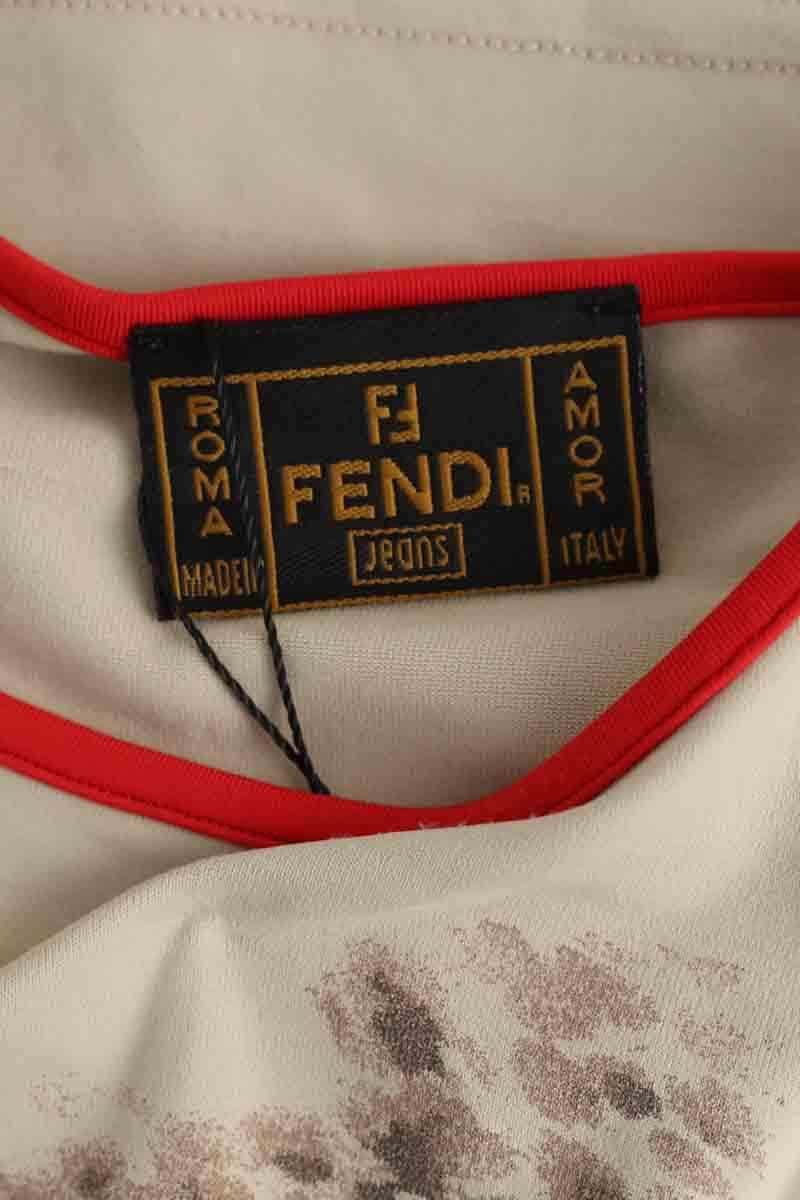 Top sans manche Fendi Beige en Polyamide