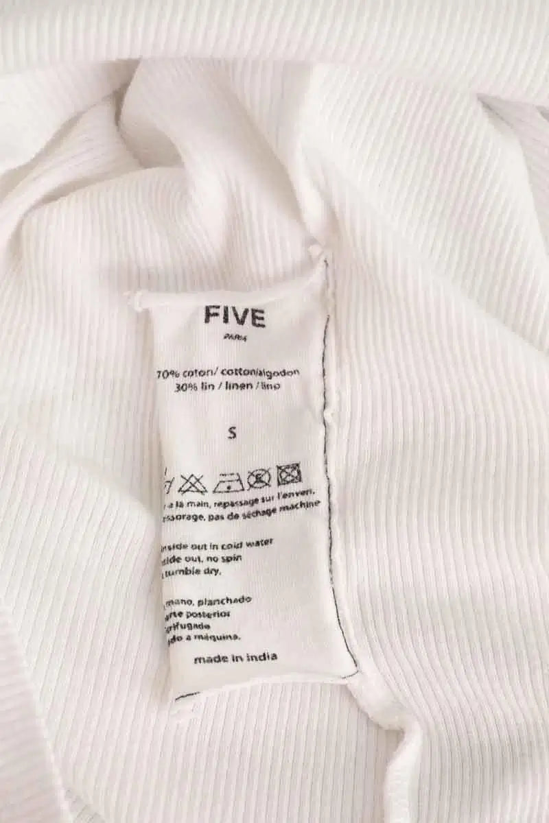 Top sans manche FIVE Blanc en Coton