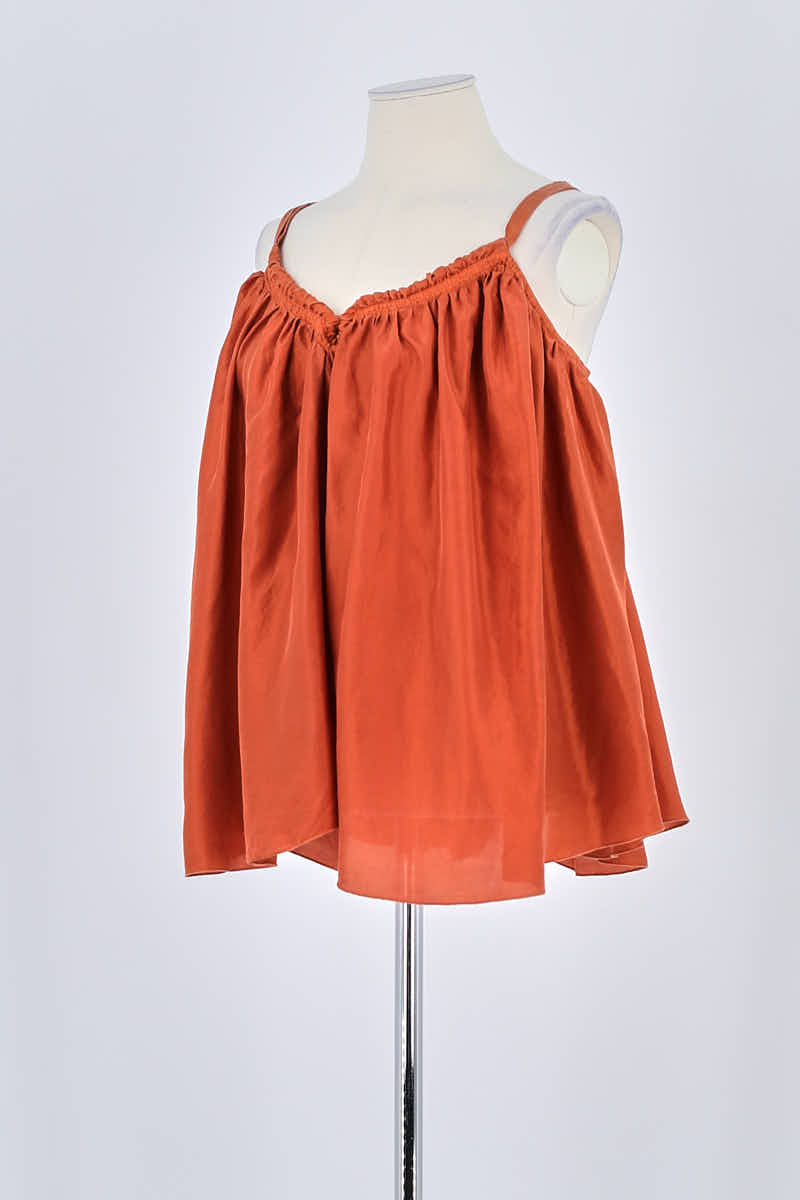 Top sans manche Forte_Forte Orange en Soie