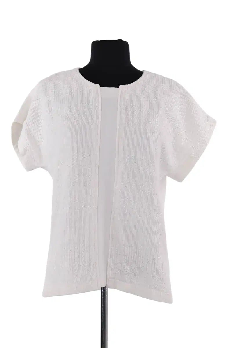 Top sans manche Gerard Darel Blanc en Coton, taille S - Seconde Main