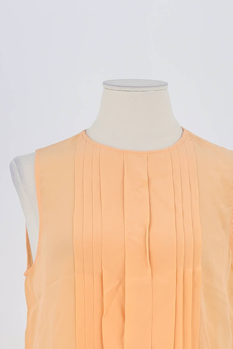 Top sans manche Gerard Darel Orange en Soie