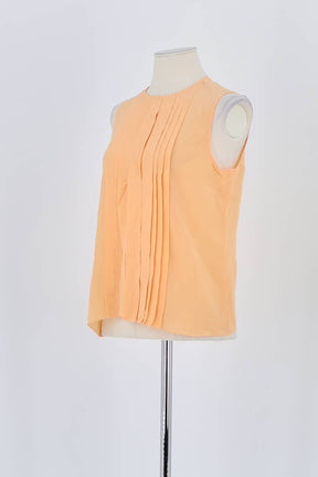 Top sans manche Gerard Darel Orange en Soie