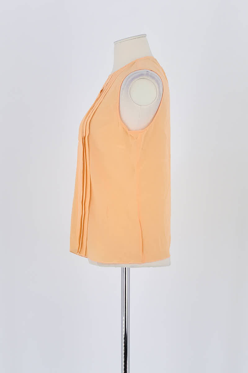 Top sans manche Gerard Darel Orange en Soie