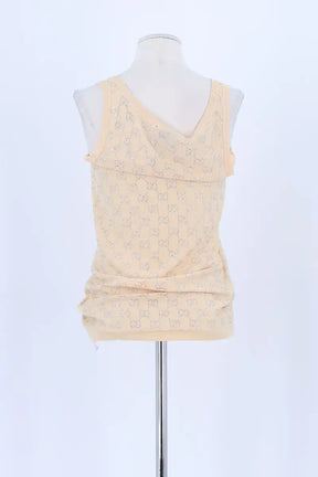 Top sans manche Gucci Jaune en Soie