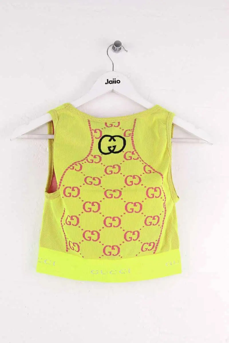Top sans manche Gucci Jaune en Synthétique
