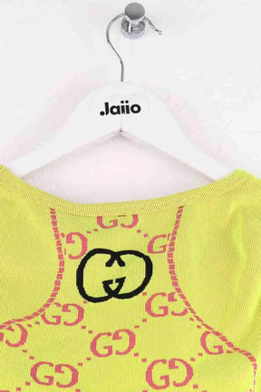Top sans manche Gucci Jaune en Synthétique