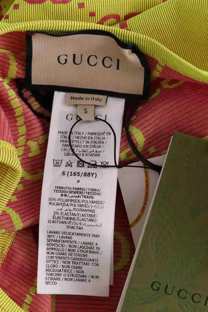 Top sans manche Gucci Jaune en Synthétique