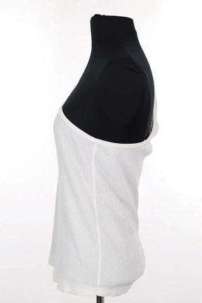 Top sans manche Helmut Lang Blanc en Coton