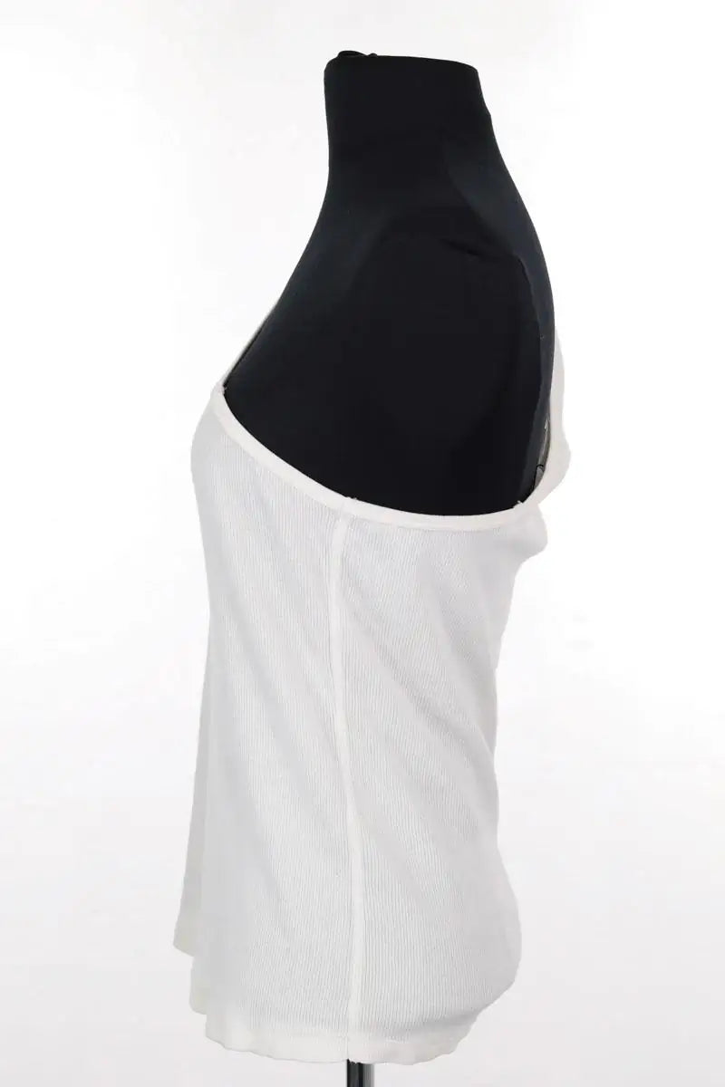 Top sans manche Helmut Lang Blanc en Coton