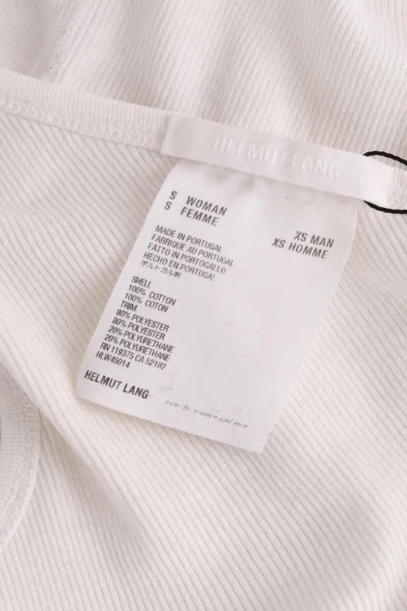 Top sans manche Helmut Lang Blanc en Coton