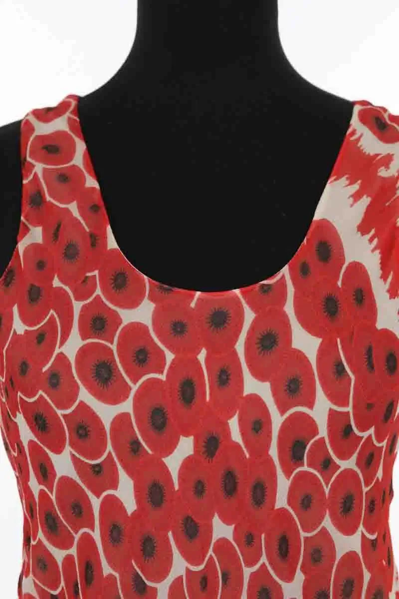 Top sans manche Hermès Rouge en Soie