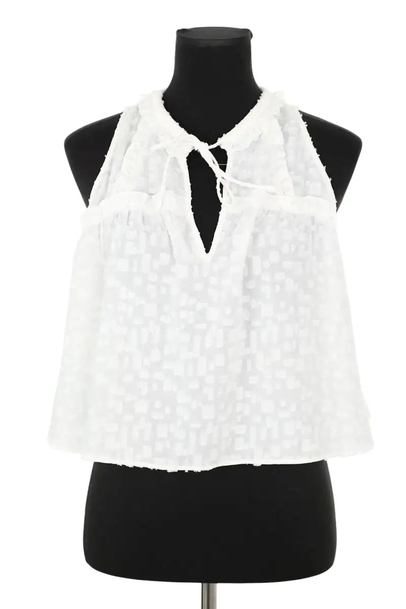 Top sans manche Iro Blanc en Polyester, taille XS - Seconde Main