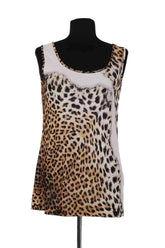 Top sans manche Just Cavalli Blanc en Synthétique, taille L - Seconde Main