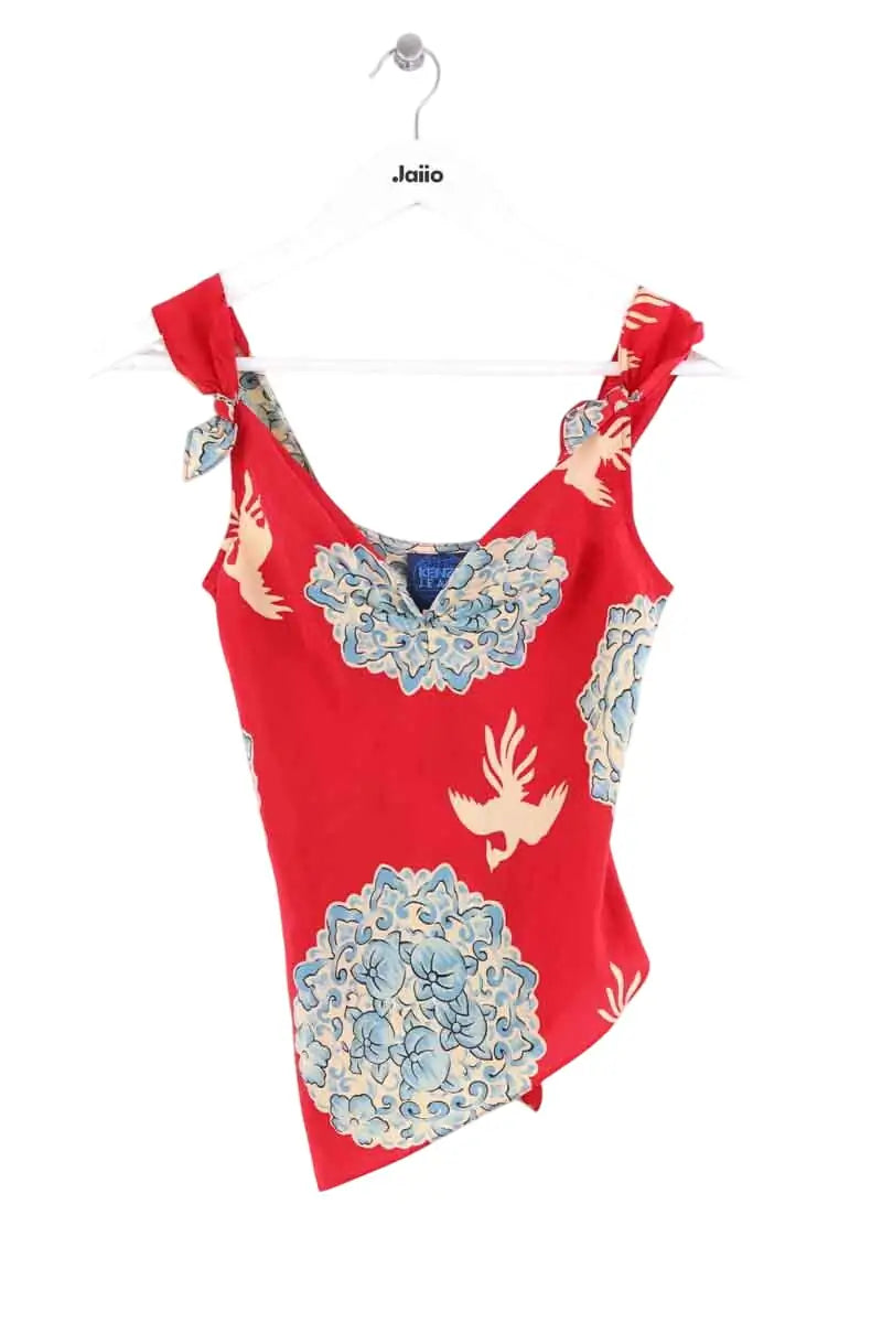 Top sans manche Kenzo Rouge en Soie, taille S - Seconde Main