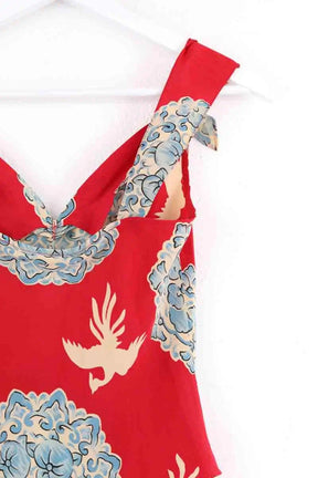 Top sans manche Kenzo Rouge en Soie