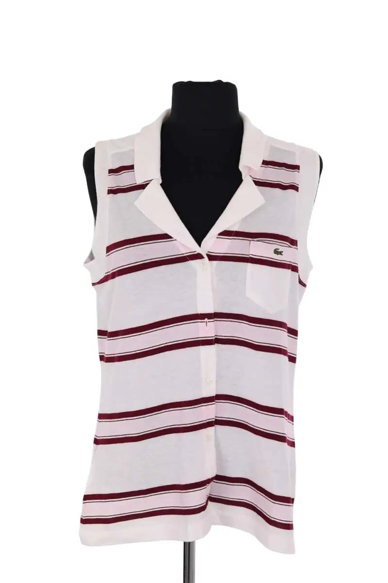 Top sans manche Lacoste Blanc en Coton, taille XL - Seconde Main