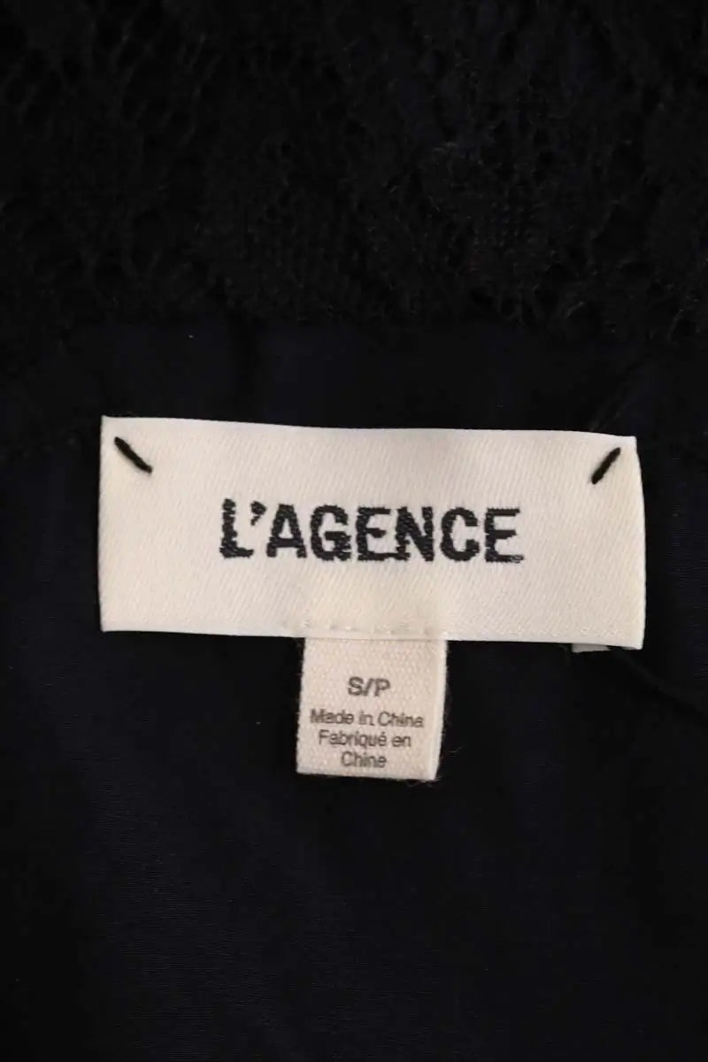 Top sans manche L'agence Noir en Soie