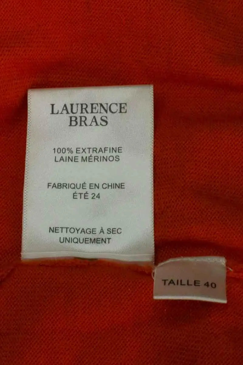 Top sans manche Laurence Bras Orange en Laine