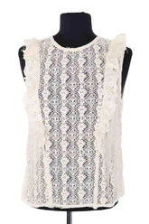 Top sans manche Leon & Harper Ecru en Coton, taille S - Seconde Main