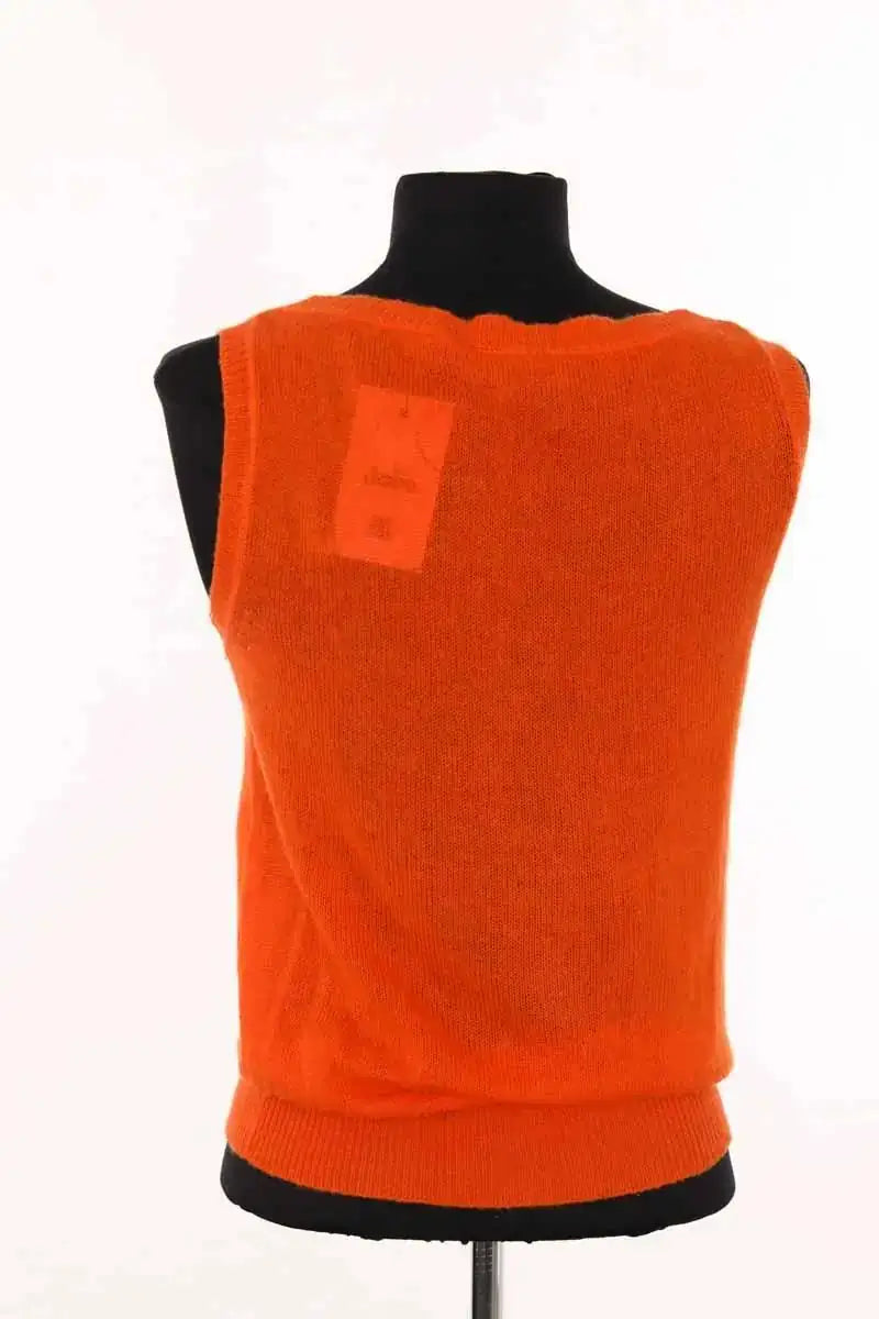 Top sans manche Louis Vuitton Orange en Cachemire