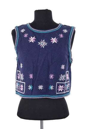 Top sans manche Louise Misha Bleu en Lin, taille M - Seconde Main