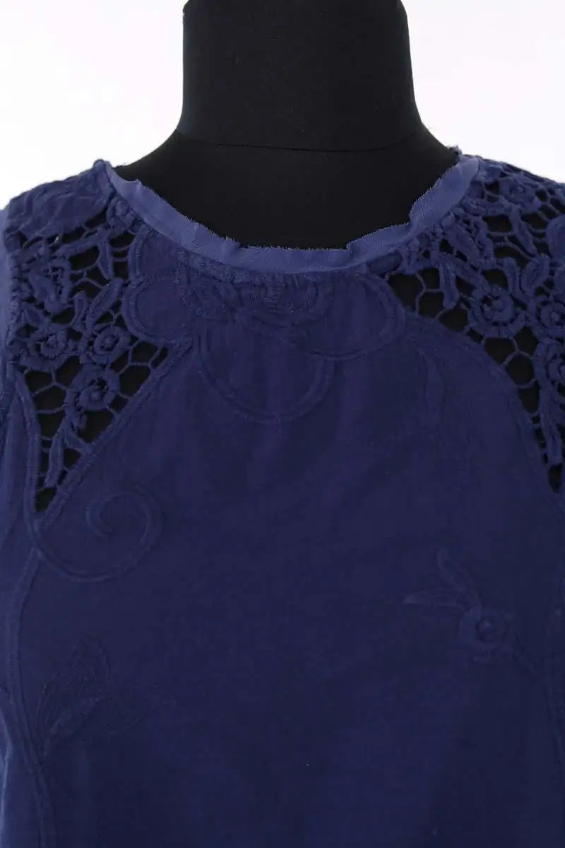 Top sans manche Maje Bleu en Coton