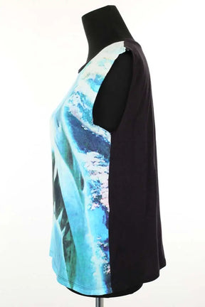 Top sans manche Maje Bleu en Coton