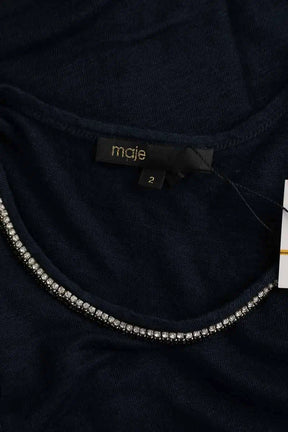 Top sans manche Maje Bleu en Lin