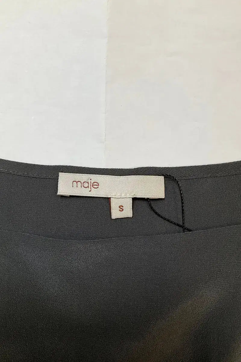 Top sans manche Maje Gris en Soie