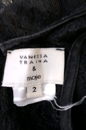 Top sans manche Maje Noir en Soie