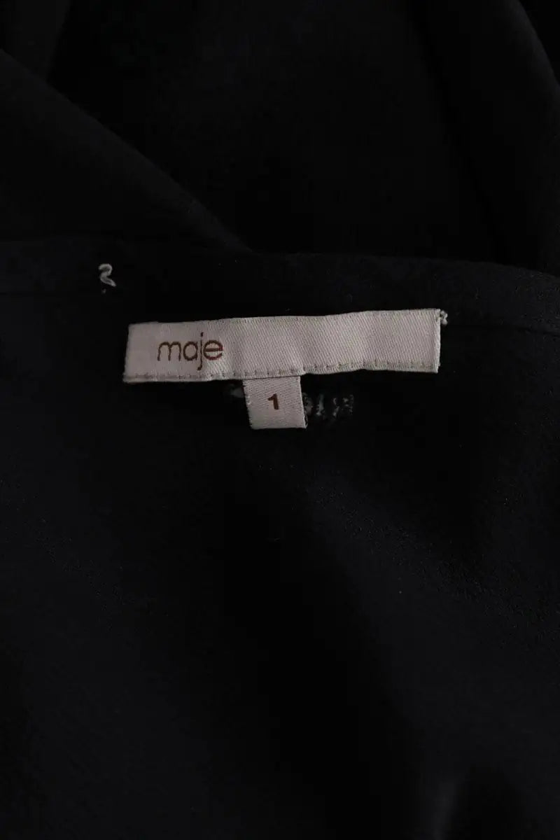 Top sans manche Maje Noir en Soie