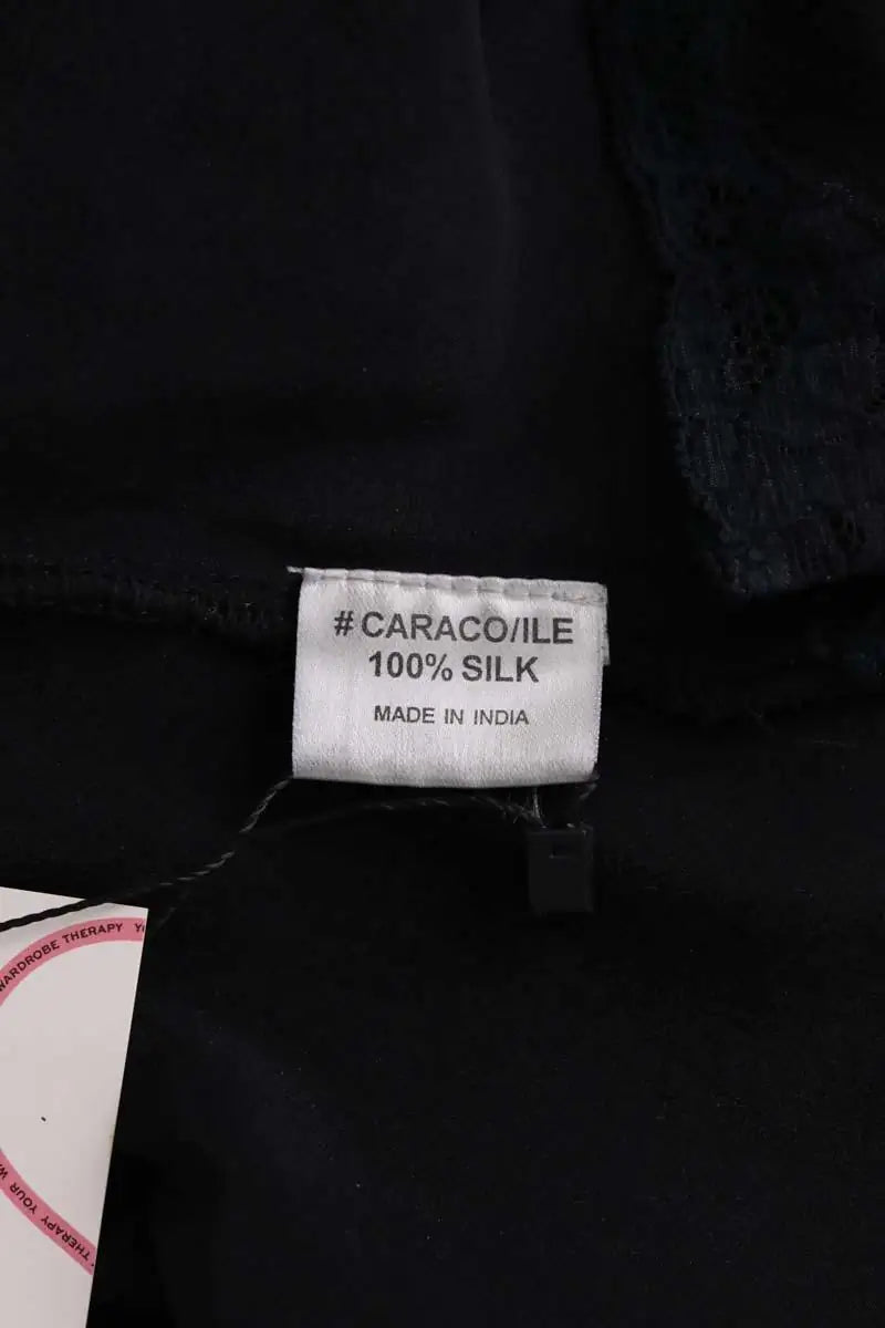 Top sans manche Maje Noir en Soie