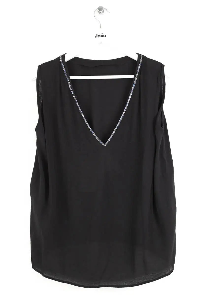 Top sans manche Maje Noir en Viscose