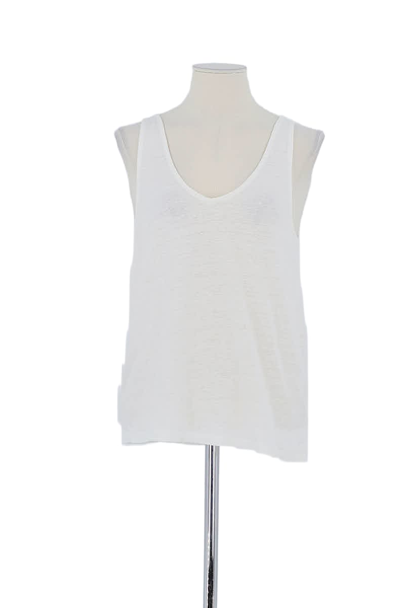 Top sans manche Majestic Filatures Blanc en Lin, taille L - Seconde Main