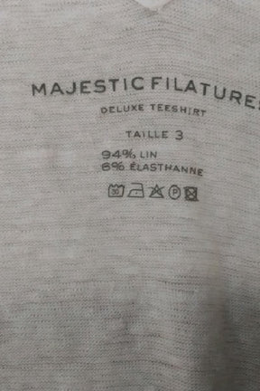 Top sans manche Majestic Filatures Blanc en Lin