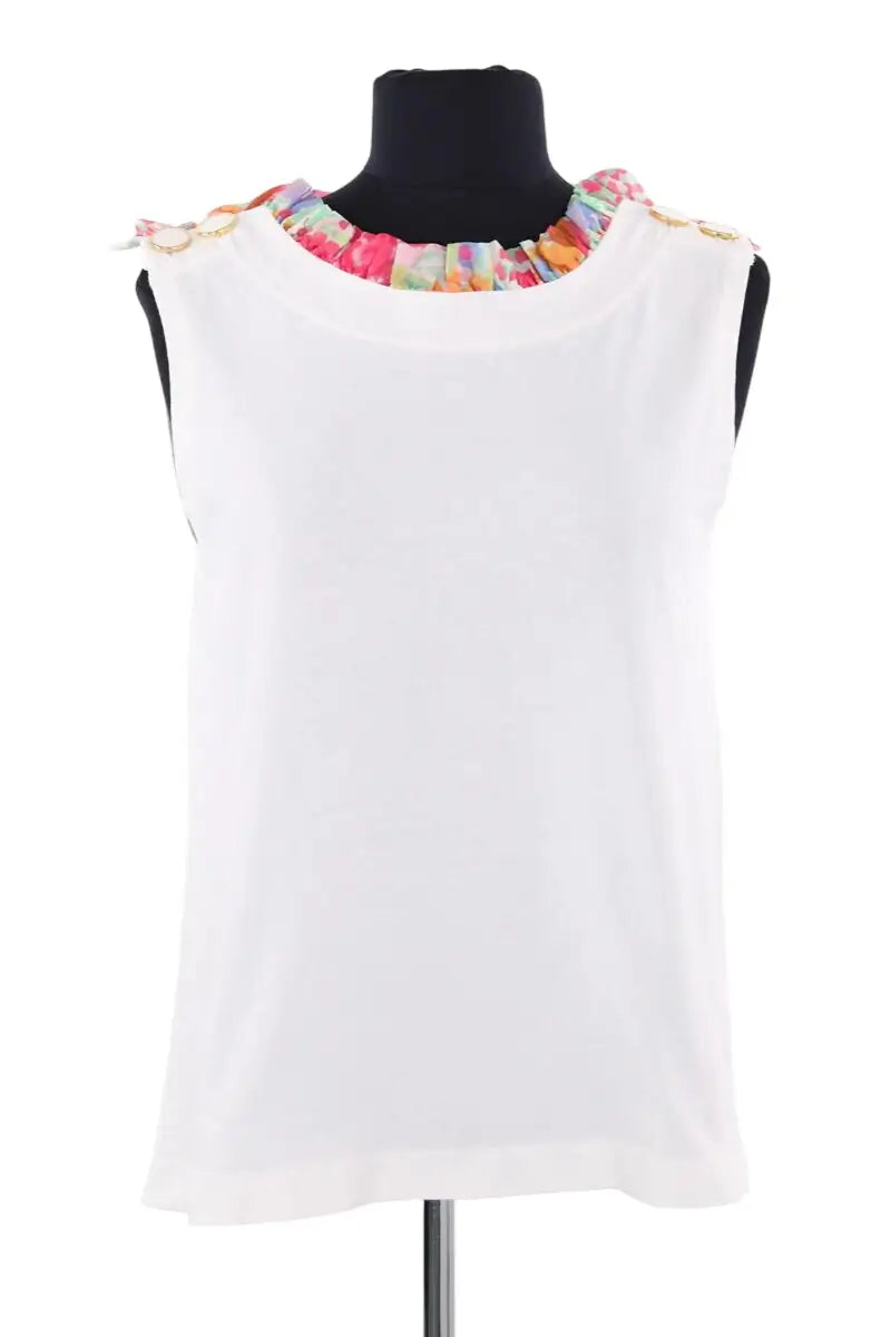 Top sans manche Manoush Blanc en Coton, taille S - Seconde Main