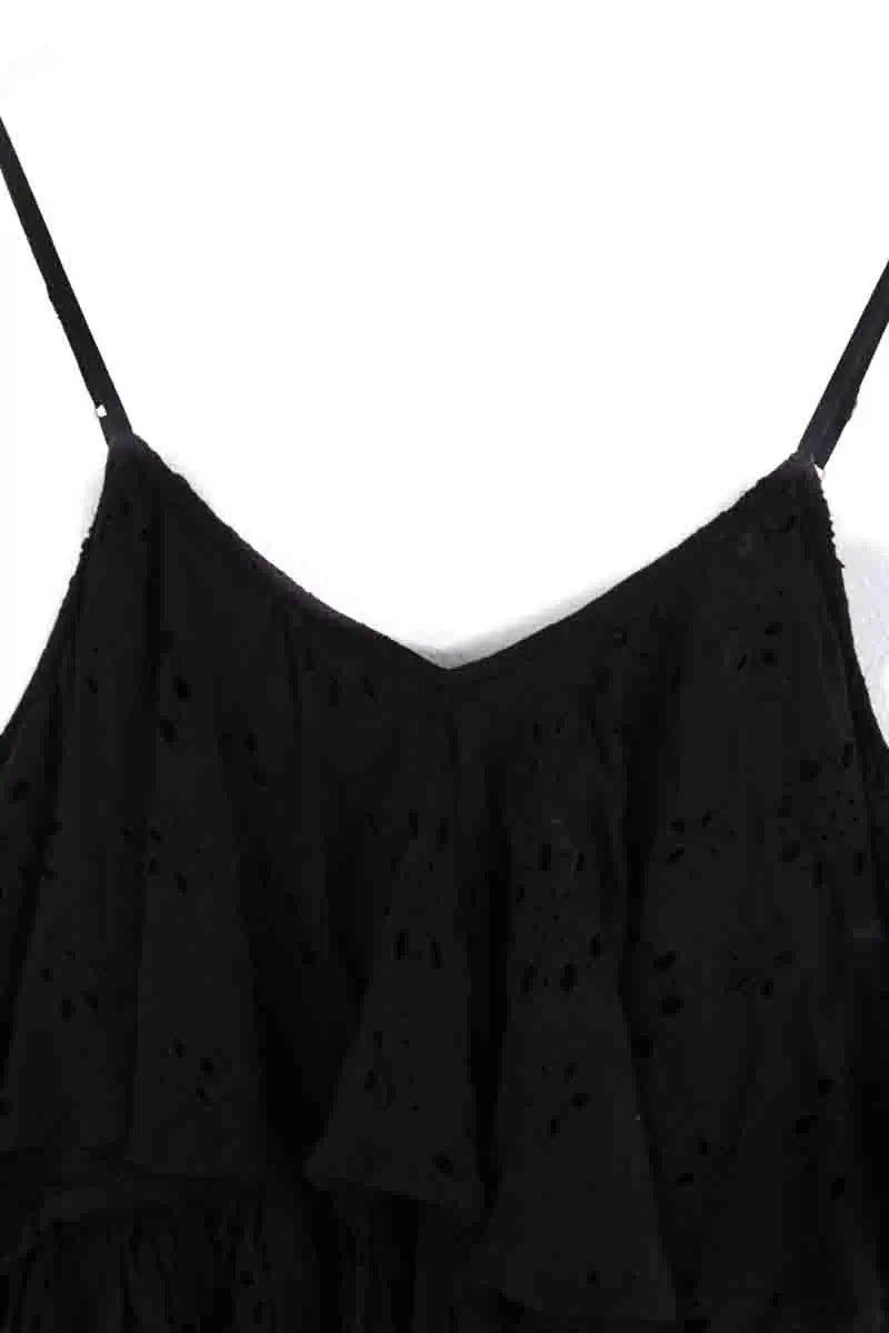 Top sans manche Mes Demoiselles Noir en Coton
