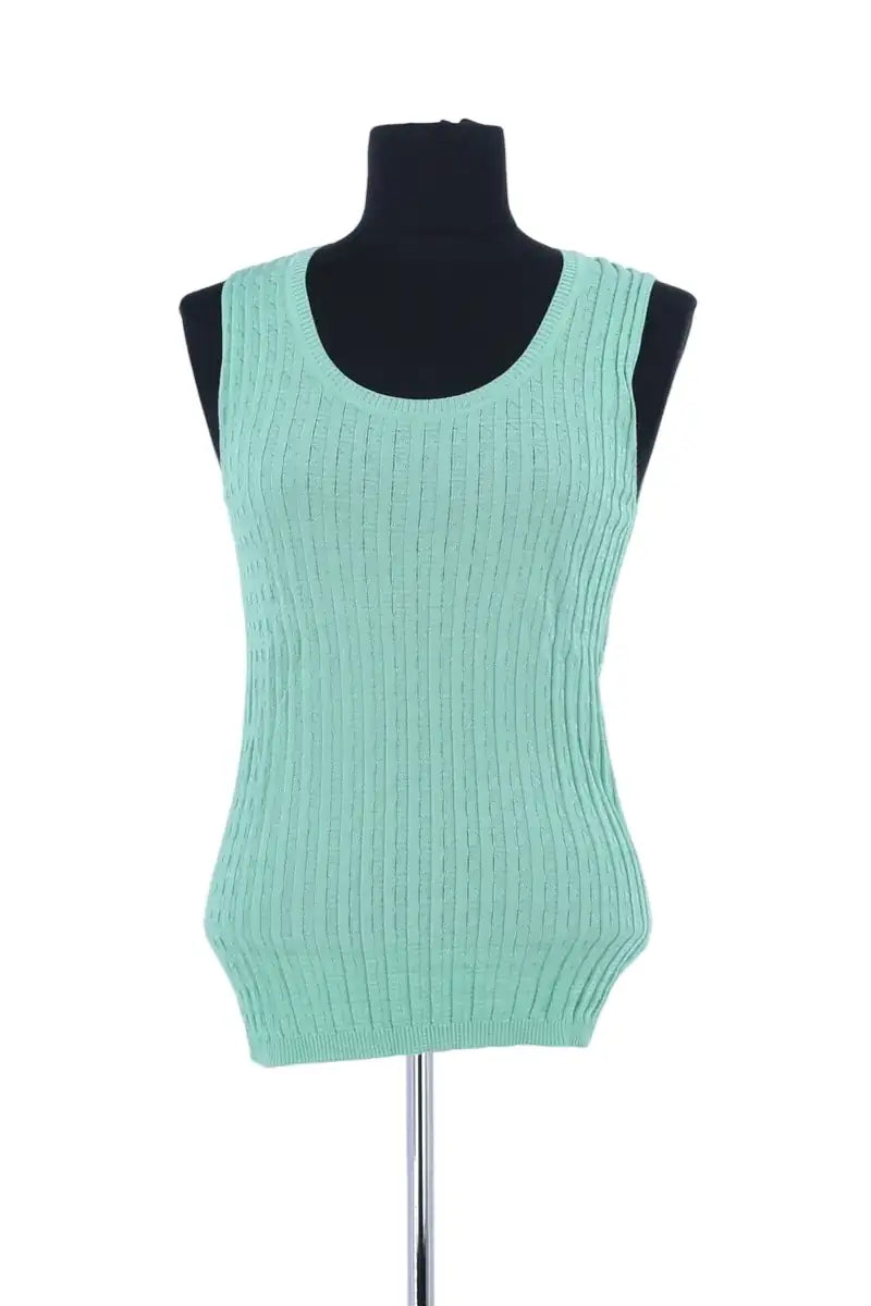 Top sans manche Missoni Vert en Coton, taille L - Seconde Main