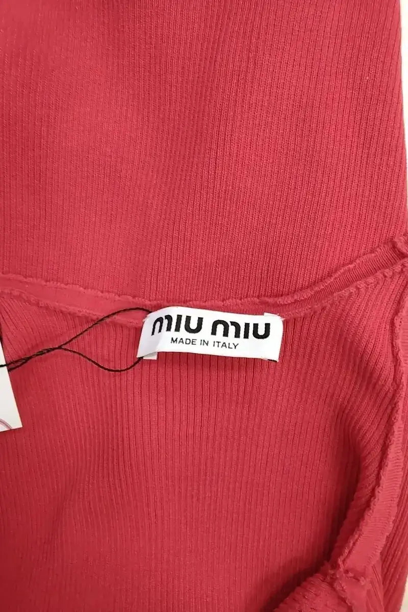 Top sans manche Miu Miu Rouge en Coton