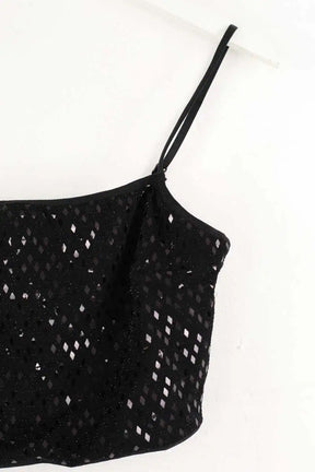 Top sans manche Noo Diamond gleam Noir en Paillettes