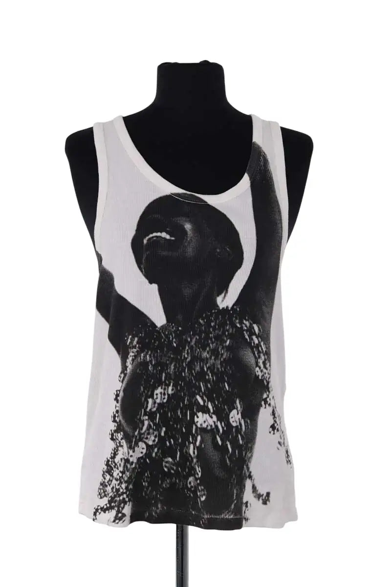 Top sans manche Paco Rabanne Blanc en Coton, taille XL - Seconde Main