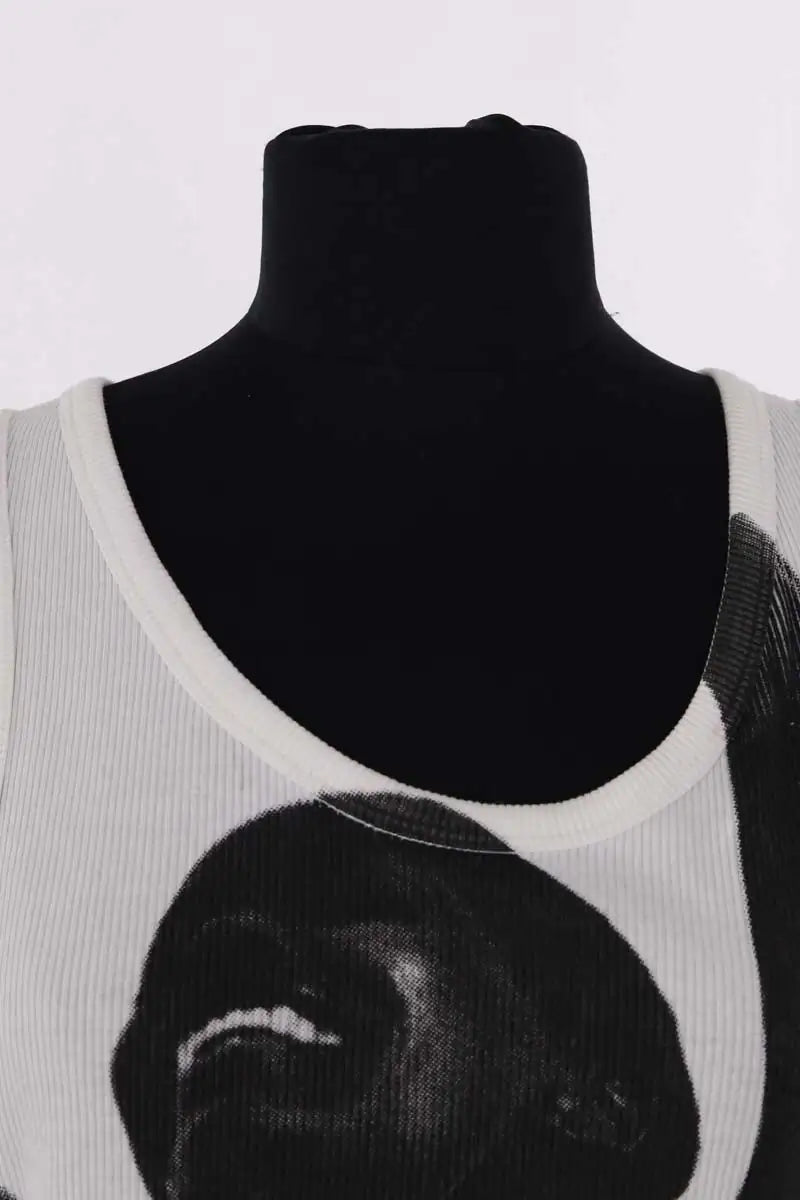 Top sans manche Paco Rabanne Blanc en Coton