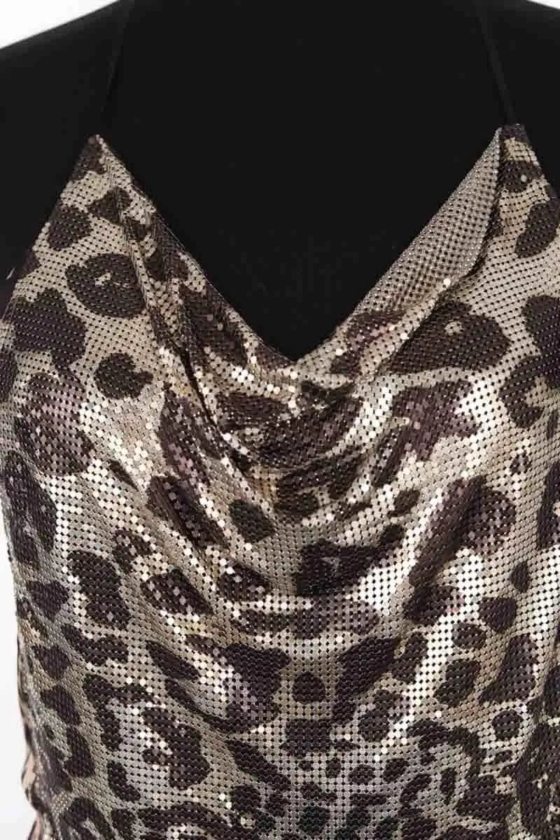 Top sans manche Paco Rabanne Marron en Synthétique
